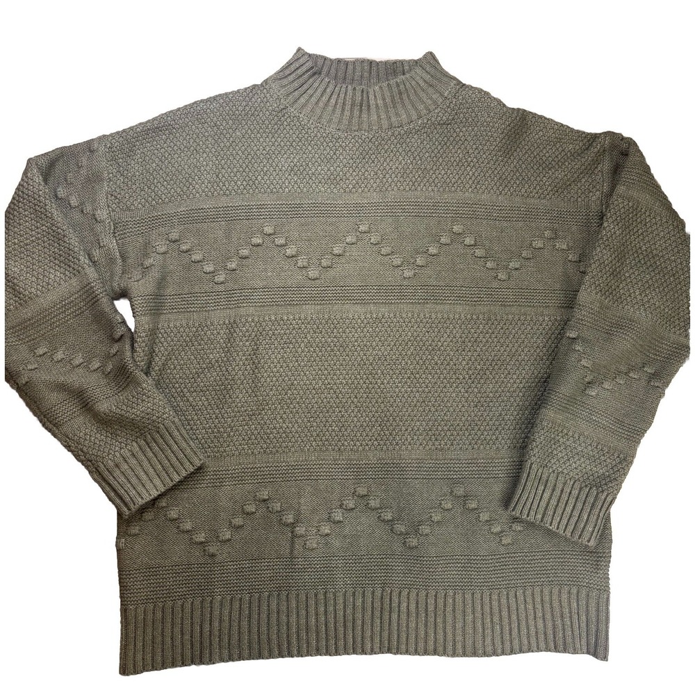 Pink Clover Women's ‎ Mock Neck Sweater Olive Green Size Large EUC
